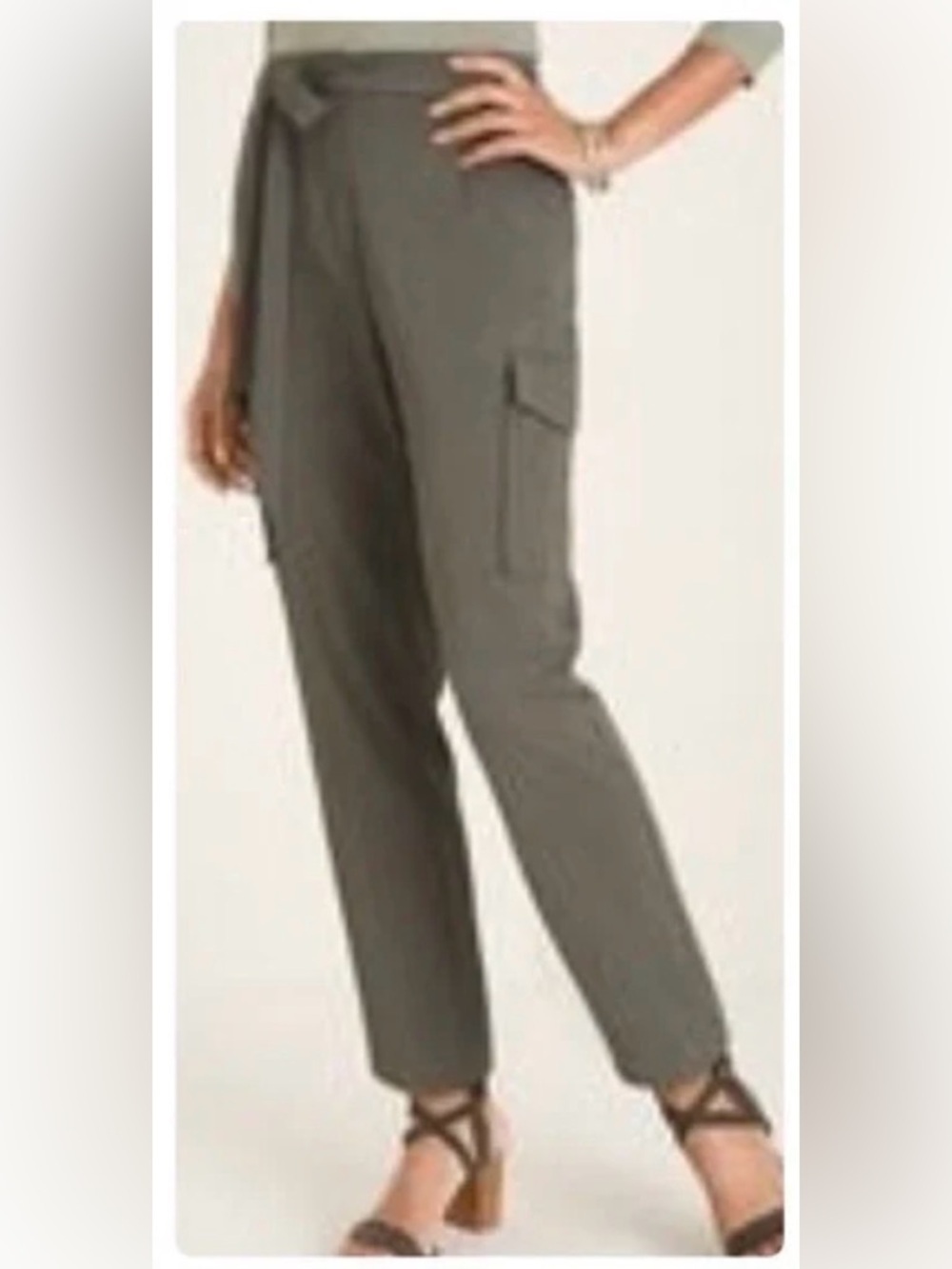 Chico's Size 1.5 R Cargo Pants with Tie Belt